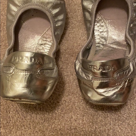 Prada Buffalo Dance Argento Ballet Flats - Picture 4 of 7